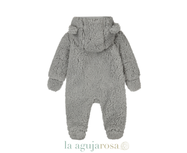 MONO PARA BEBÉ GRIS DIRKJE CON CAPUCHA SUAVE 2