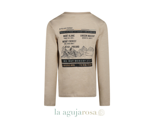 CAMISETA DE MANGA LARGA GRIS CLARO PARA NIÑO DE NO WAY MONDAY