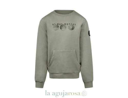 SUDADERA PARA NIÑO VERDE SUAVE NO WAY MONDAY