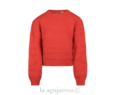 JERSEY DE NIÑA NO WAY MONDAY DE PUNTO ROJO CON HOMBROS... 2