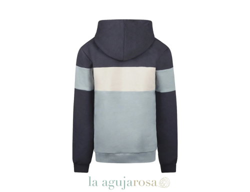 SUDADERA CON CAPUCHA NO WAY MONDAY DE NIÑO ANTRACITA Y AZUL CLARO