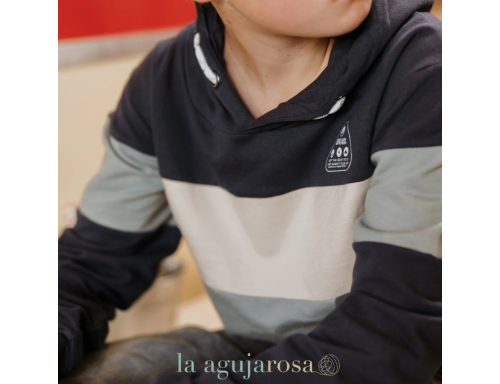 SUDADERA CON CAPUCHA NO WAY MONDAY DE NIÑO ANTRACITA Y AZUL CLARO