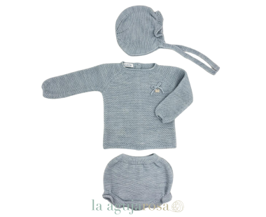 CONJUNTO 3P PUNTO RECOGIDAS AZUL DE LA COLECCIÓN PIANO DE...