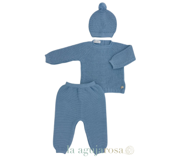 CONJUNTO PUNTO PERLADO AZUL CIELO DE LA COLECCIÓN...