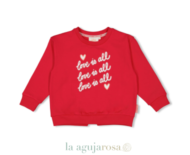 CONJUNTO NIÑA EN ROJO Y NEGRO DE ALGODÓN DE JUBEL 2