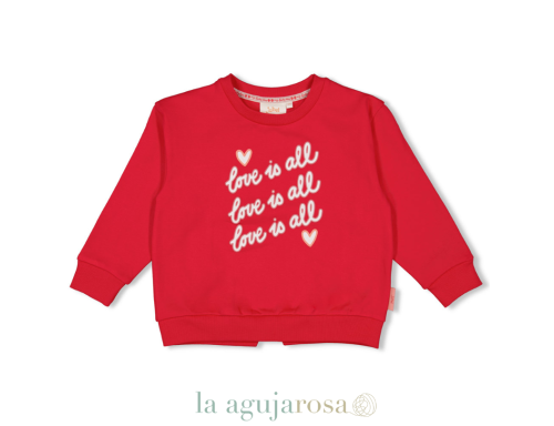 CONJUNTO NIÑA EN ROJO Y NEGRO DE ALGODÓN DE JUBEL