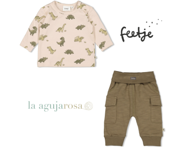 CONJUNTO DE ALGODÓN EN TONEOS VERDES DE FEETJE