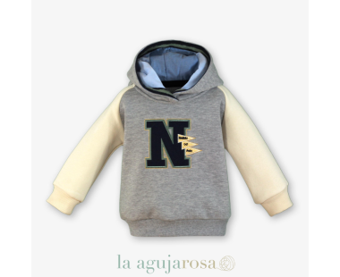 SUDADERA CAPUCHA NIÑO GRIS NELBLU DE MIRANDA 2