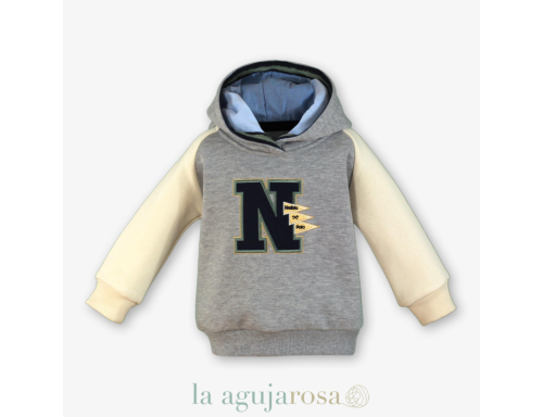 SUDADERA CAPUCHA NIÑO GRIS NELBLU DE MIRANDA