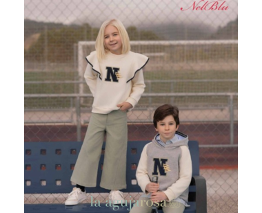 SUDADERA FELPA NIÑA COLOR CRUDO NELBLU DE MIRANDA