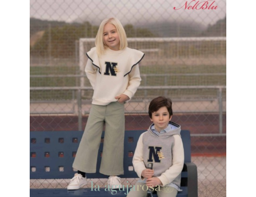 SUDADERA FELPA NIÑA COLOR CRUDO NELBLU DE MIRANDA