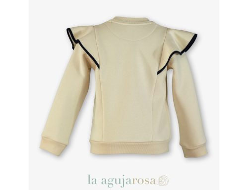 SUDADERA FELPA NIÑA COLOR CRUDO NELBLU DE MIRANDA