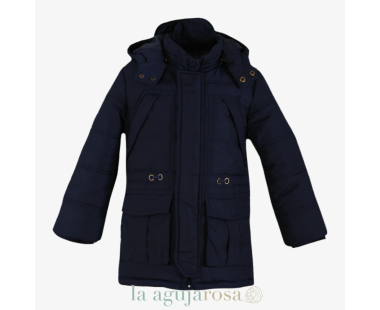 CHAQUETA CON CAPUCHA DESMONTABLE PARA NIÑO AZUL MARINO 2