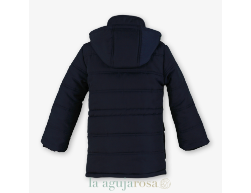 CHAQUETA CON CAPUCHA DESMONTABLE PARA NIÑO AZUL MARINO