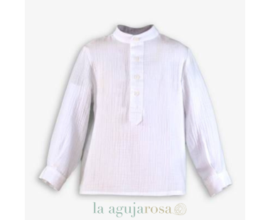 CAMISA BÁSICA DE NIÑO BLANCA DE ALGODÓN DE MIRANDA
