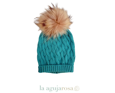 GORRO SUELTO TRENZA POMPÓN PELO DE JULIANA