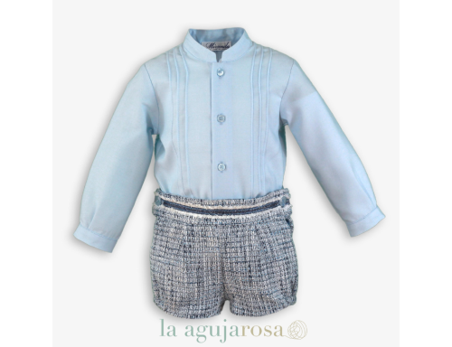 CONJUNTO BEBÉ NIÑO CELESTE DE MIRANDA