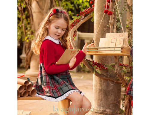 VESTIDO CUERPO DE PUNTO CUADRITOS DE LA COLECCIÓN MELODÍA DE JULIANA