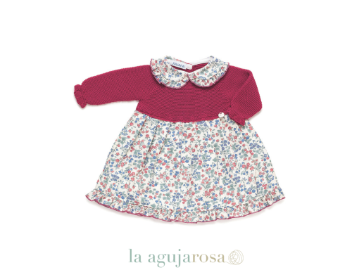 VESTIDO CUERPO DE PUNTO CUELLO VOLANTE DE LA COLECCIÓN RITMO DE JULIANA