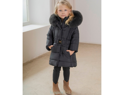 ABRIGO INFANTIL NIÑA GRIS MARENGO DE MIRANDA