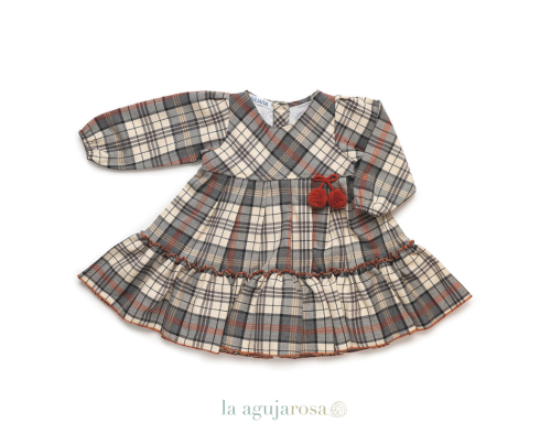 VESTIDO 2 VOLANTES POMPONES DE LA COLECCIÓN ALEGORÍA DE JULIANA