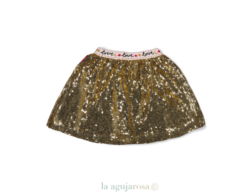 FALDA CON LENTEJUELAS DE ALGODÓN ORGÁNICO DE JUBEL