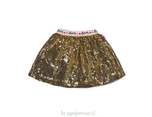 FALDA CON LENTEJUELAS DE ALGODÓN ORGÁNICO DE JUBEL