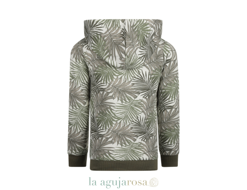 CONJUNTO SUDADERA CON CAPUCHA Y PANTALÓN CHÁNDALPARA NIÑO KOKO NOKO VERDE CLARO BLANCO ROTO