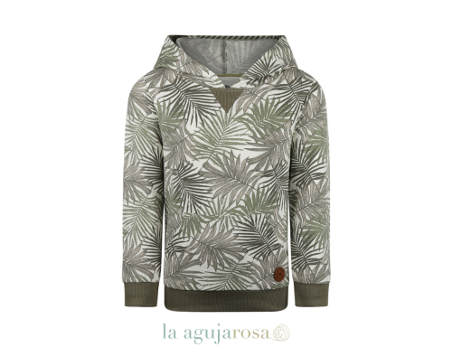 CONJUNTO SUDADERA CON CAPUCHA Y PANTALÓN CHÁNDALPARA NIÑO KOKO NOKO VERDE CLARO BLANCO ROTO