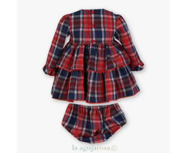VESTIDO BRAGUITA BEBÉ CUADRO ESCOCÉS DE MIRANDA