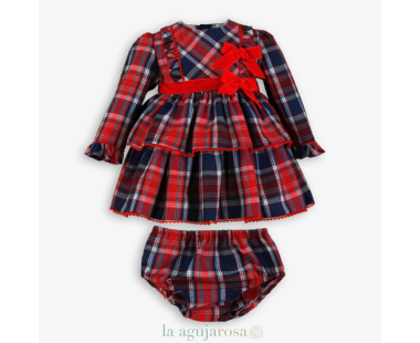 VESTIDO BRAGUITA BEBÉ CUADRO ESCOCÉS DE MIRANDA