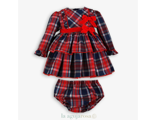 VESTIDO BRAGUITA BEBÉ CUADRO ESCOCÉS DE MIRANDA
