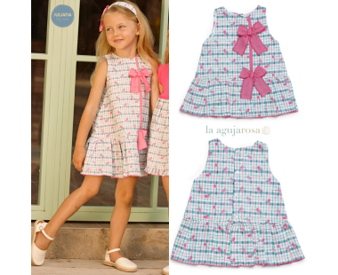 VESTIDO TALLE BAJO CUADROS LAZO DE LA COLECCIÓN CEREZA DE...