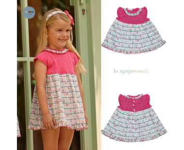 VESTIDO CUERPO DE PUNTO CUADROS DE LA COLECCIÓN CEREZA DE...