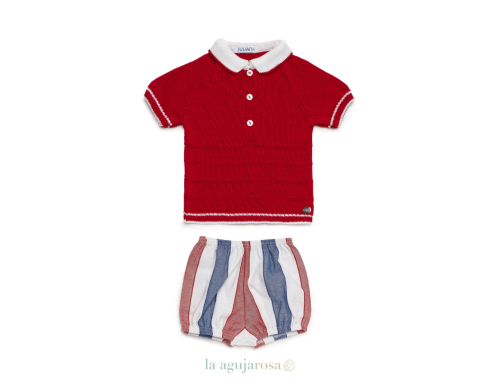 CONJUNTO PANTALÓN TELA RAYADA DE LA COLECCIÓN SANDÍA DE JULIANA