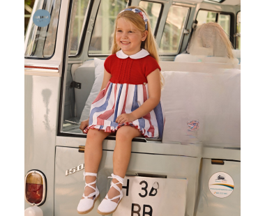 VESTIDO CUERPO DE PUNTO RAYADO DE LA COLECCIÓN SANDÍA DE...