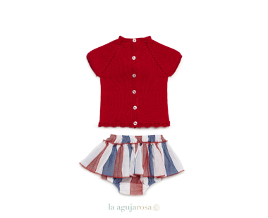 CONJUNTO BRAGA VOLANTE TELA RAYADA DE LA COLECCIÓN SANDÍA... 2