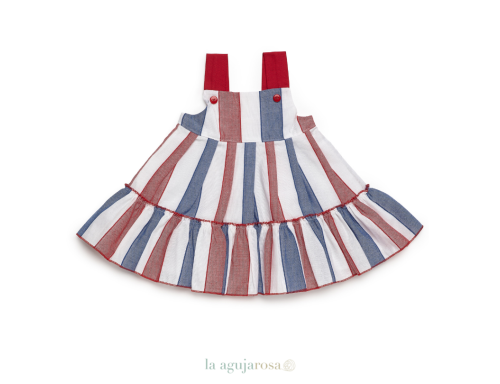 VESTIDO 2 VOLANTES TIRANTES RAYADO DE LA COLECCIÓN SANDÍA DE JULIANA