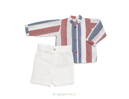 CONJUNTO DE NIÑO MANGA LARGA RAYADO DE LA COLECCIÓN SANDÍA DE JULIANA