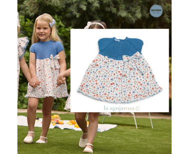 VESTIDO CUERPO DE PUNTO Y FLORES DE LA COLECCIÓN...