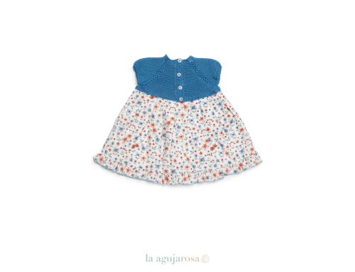 VESTIDO CUERPO DE PUNTO Y FLORES DE LA COLECCIÓN FRAMBUESA DE JULIANA