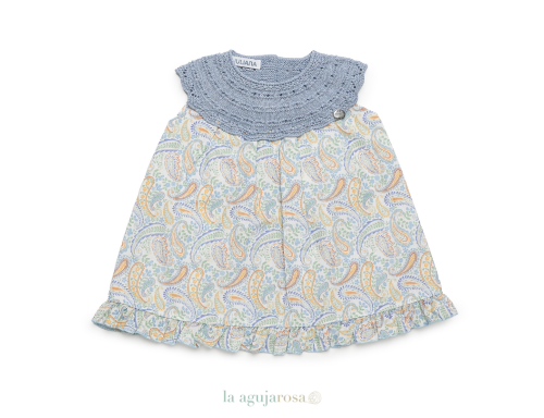 VESTIDO CUERPO REDONDO CACHEMIRAS DE LA COLECCIÓN MANDARINA DE JULIANA