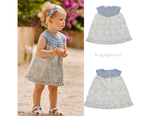 VESTIDO CUERPO REDONDO CACHEMIRAS DE LA COLECCIÓN MANDARINA DE JULIANA