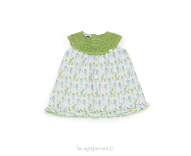 VESTIDO CUERPO DE PUNTO TELA CABALLITOS DE MAR DE LA... 2