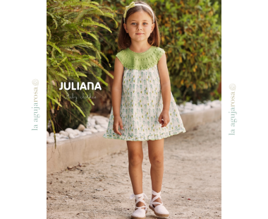 VESTIDO CUERPO DE PUNTO TELA CABALLITOS DE MAR DE LA...