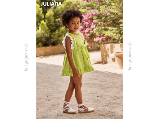 VESTIDO CORTADO CINTURA 2 VOLANTES DE LA COLECCIÓN LIMA DE JULIANA