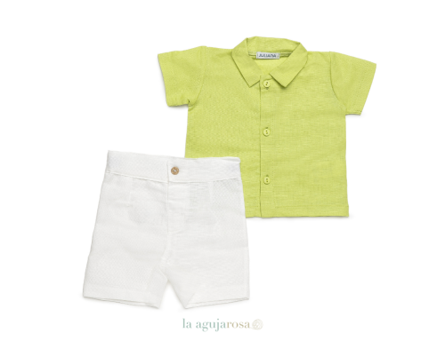 CONJUNTO CAMISA NIÑO MANGA CORTA DE LA COLECCIÓN LIMA DE JULIANA