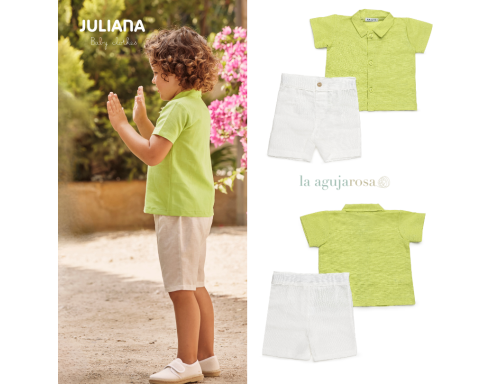 CONJUNTO CAMISA NIÑO MANGA CORTA DE LA COLECCIÓN LIMA DE JULIANA