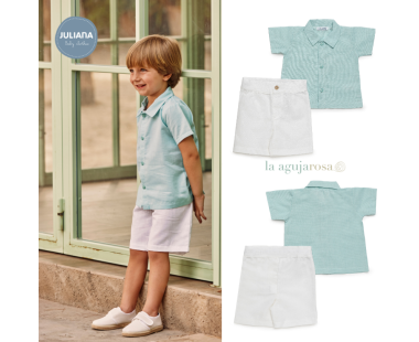 CONJUNTO CAMISA NIÑO MANGA CORTA DE LA COLECCIÓN MENTA DE...