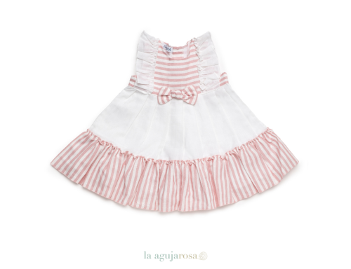 VESTIDO 2 VOLANTES RAYADO LAZO DE LA COLECCIÓN LIMONADA DE JULIANA